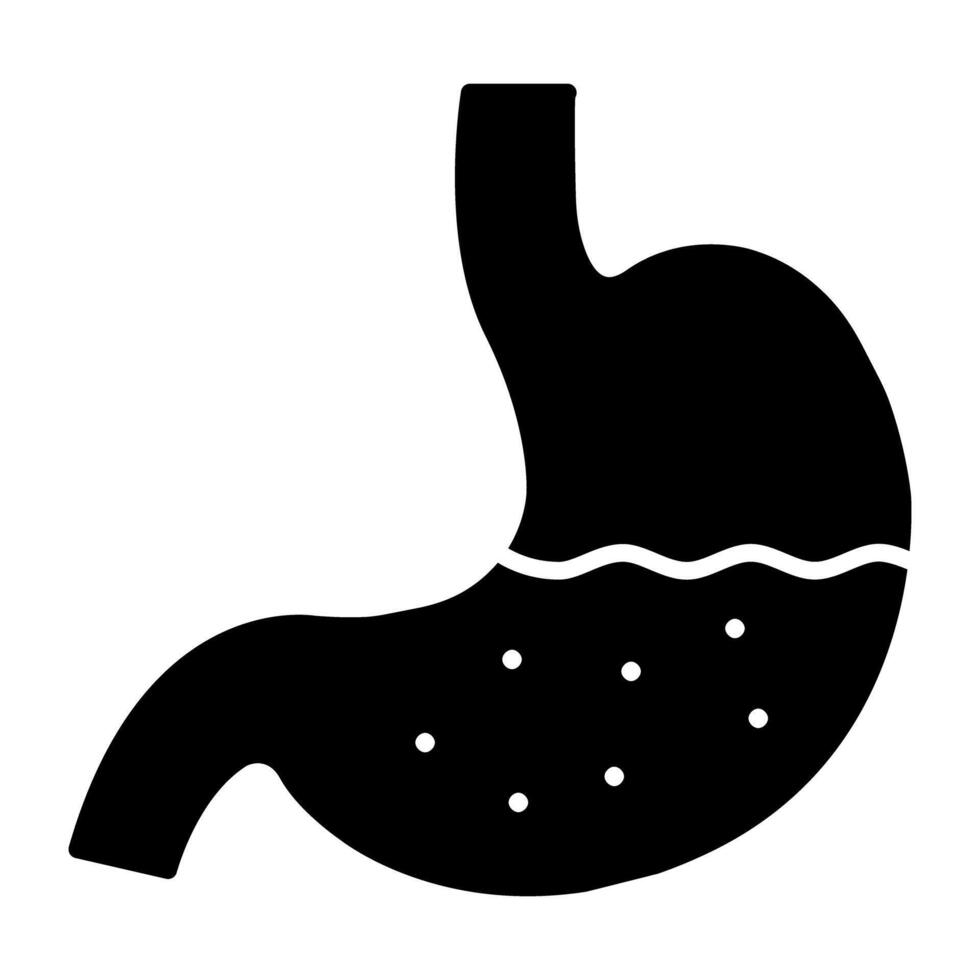 Humain interne organe, glyphe conception de estomac vecteur