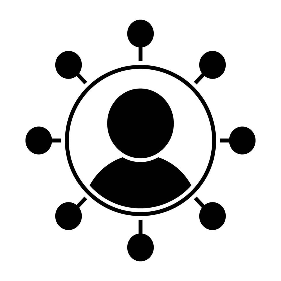 utilisateur avec réseau, concept de utilisateur réseau icône vecteur