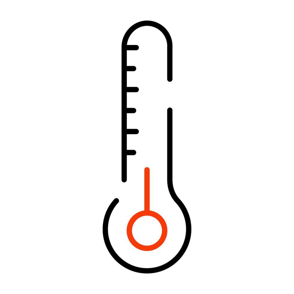 une Température jauge icône, linéaire conception de thermomètre vecteur