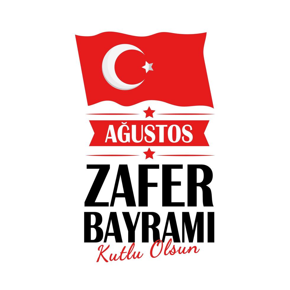 zafer bayrami avec drapeau vecteur