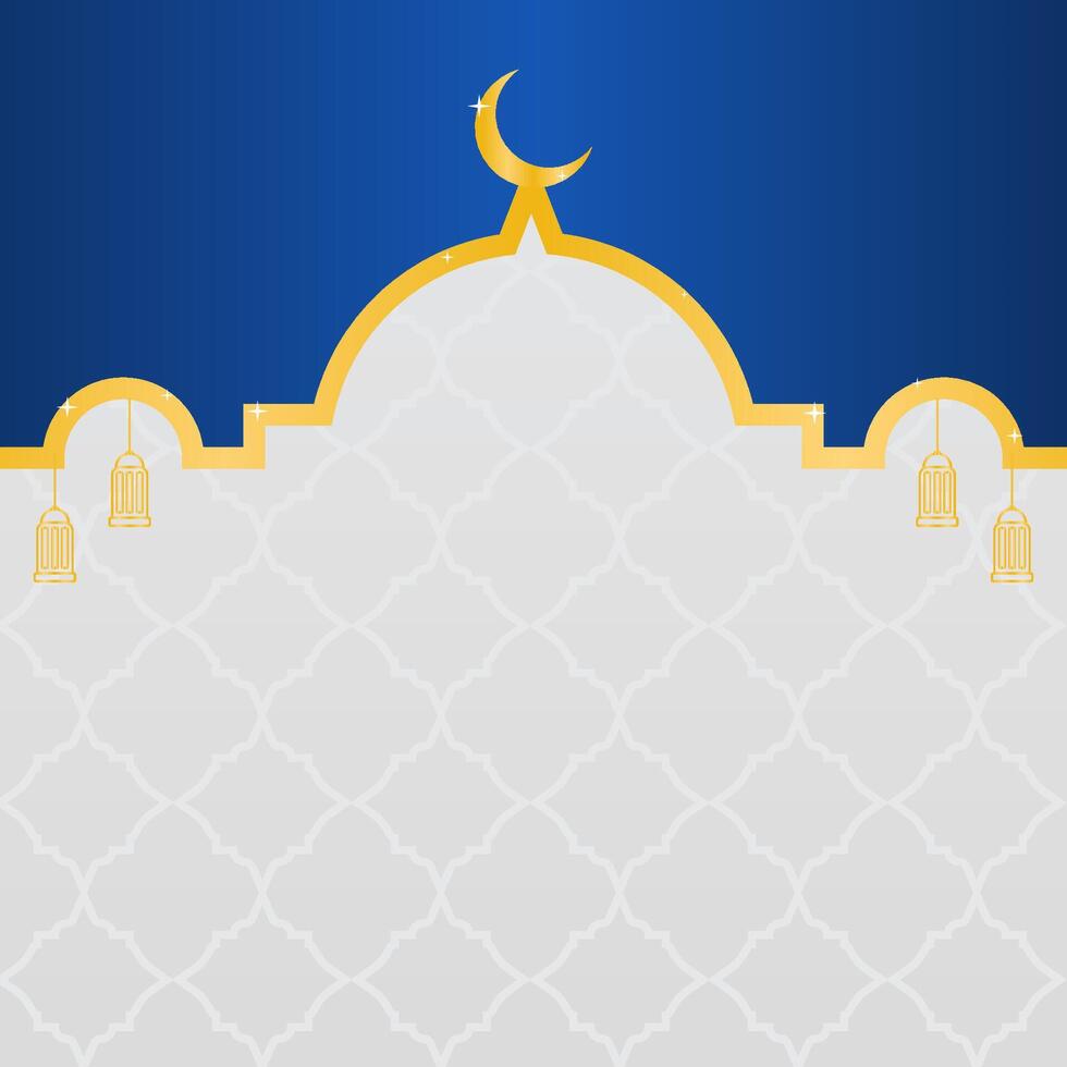 islamique modèle vecteur Contexte avec bleu et d'or Couleur avec certains copie espace pour texte adapté pour islamique un événement tel une Ramadan, eid Al Fitr, eid Al adha, et beaucoup plus