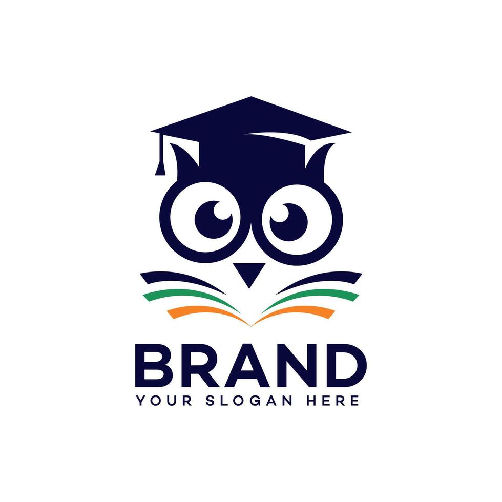 hibou éducation logo icône marque identité signe symbole modèle vecteur