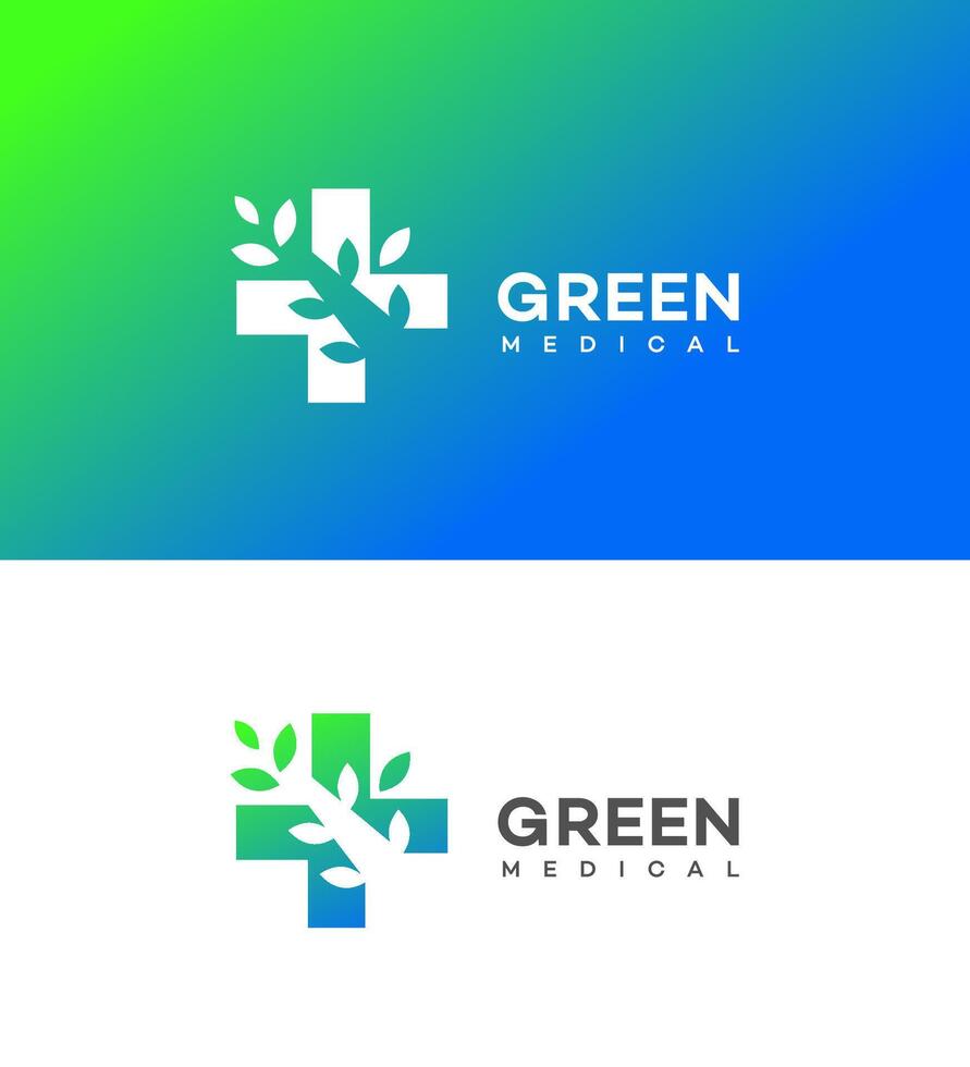 vert médical logo icône marque identité signe symbole modèle vecteur