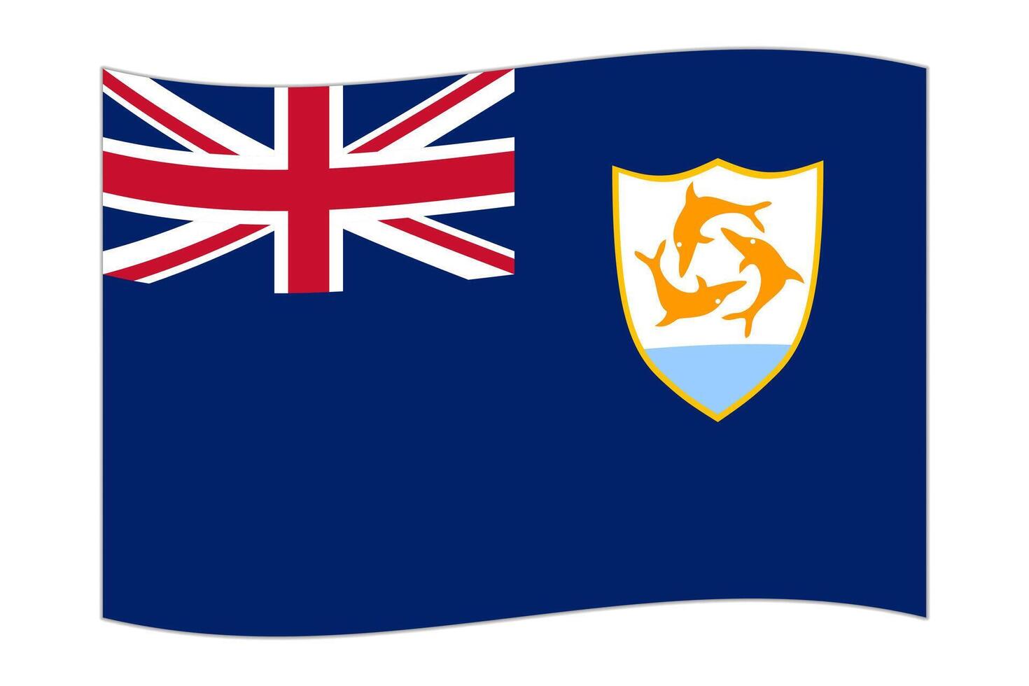 agitant le drapeau du pays anguilla. illustration vectorielle. vecteur