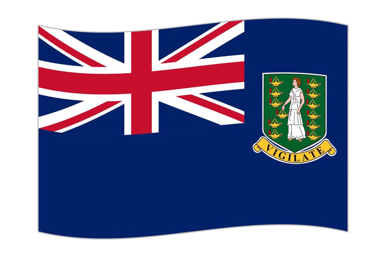 agitant le drapeau des îles vierges britanniques du pays. illustration vectorielle. vecteur