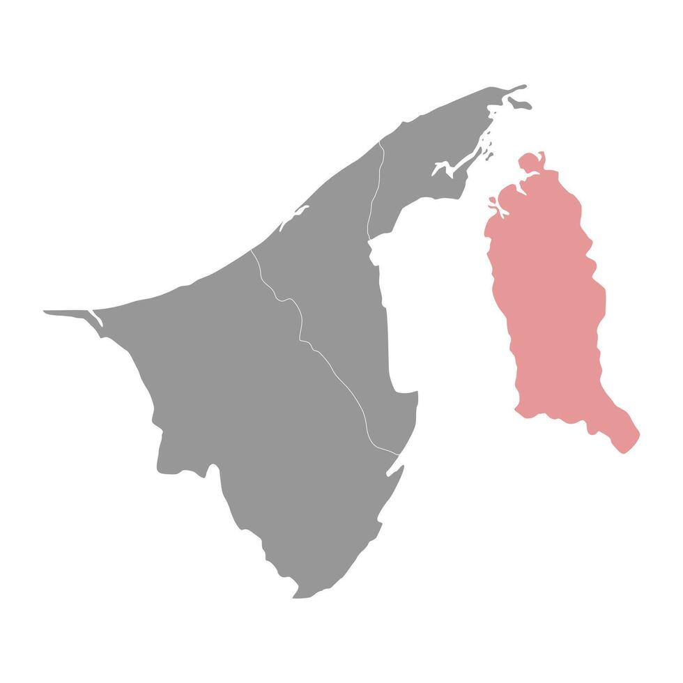 temburong district carte, administratif division de brunei. vecteur illustration.