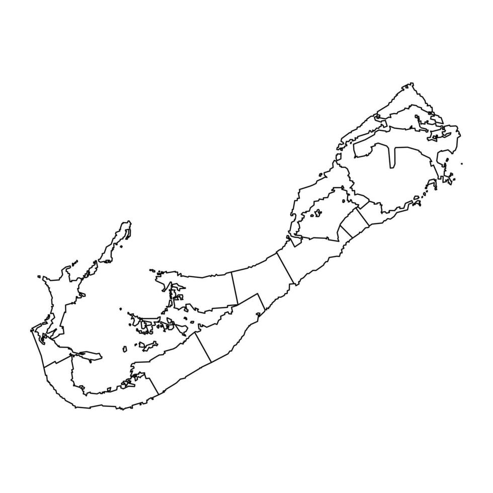 Bermudes carte avec administratif divisions. vecteur illustration.