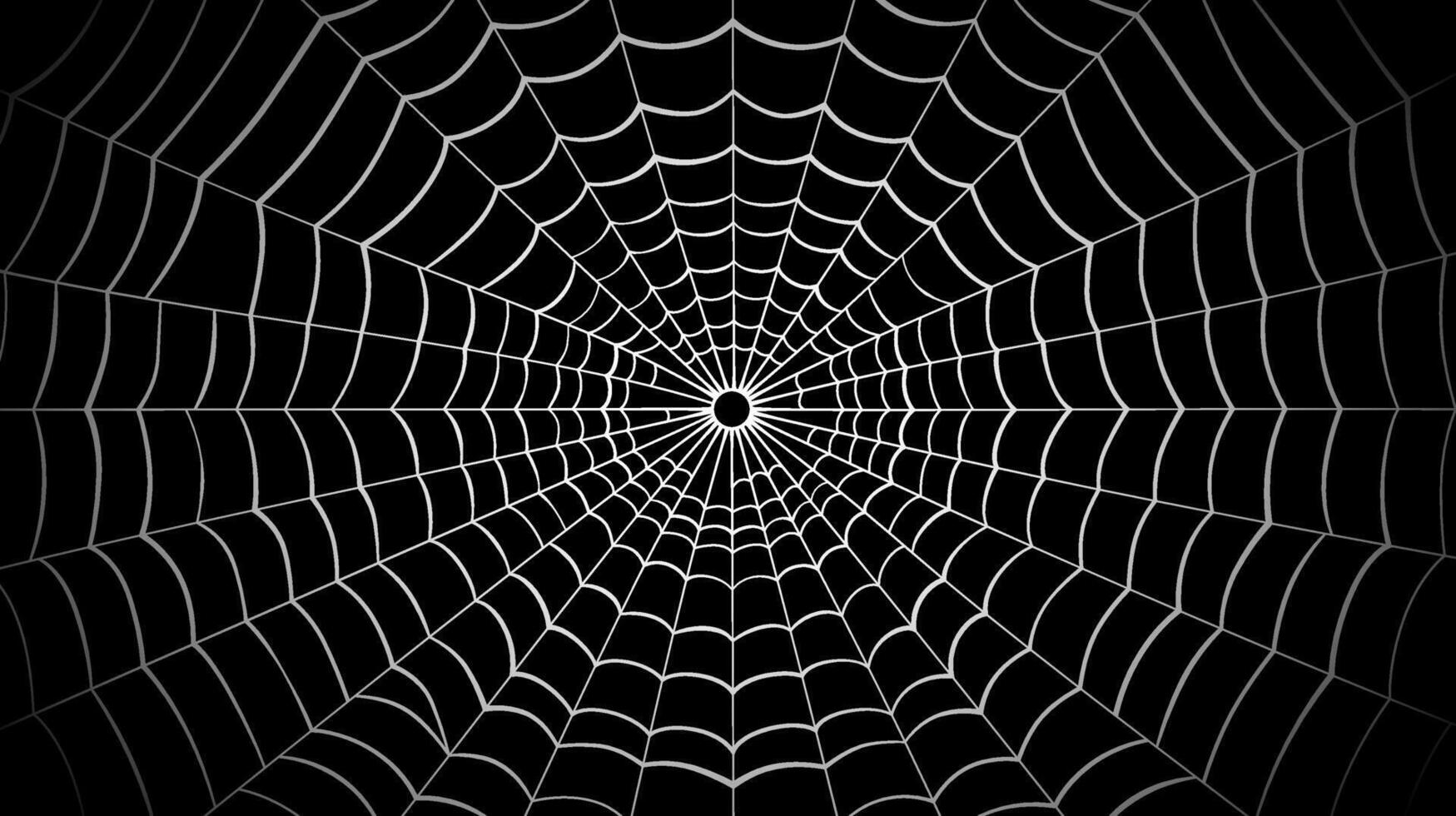 araignée la toile sur une noir Contexte. vecteur illustration de une araignée la toile