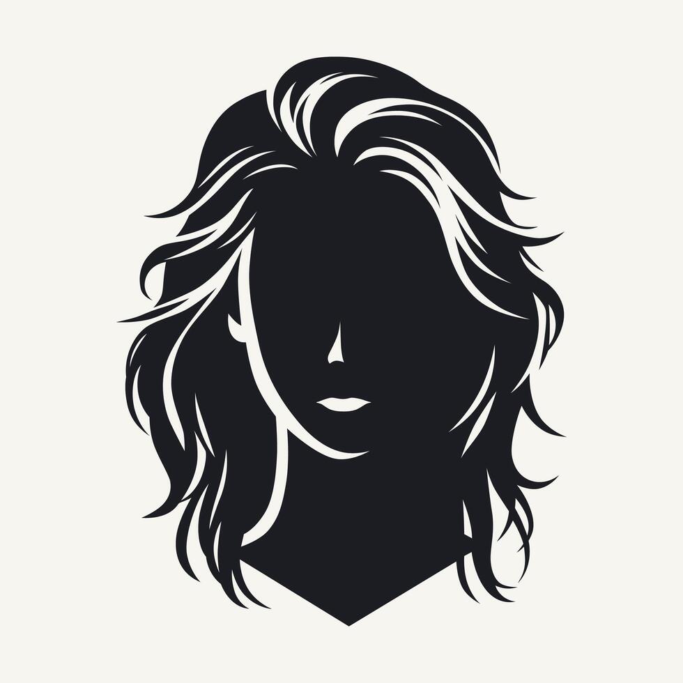silhouette de une femme tête avec coiffure. vecteur illustration.