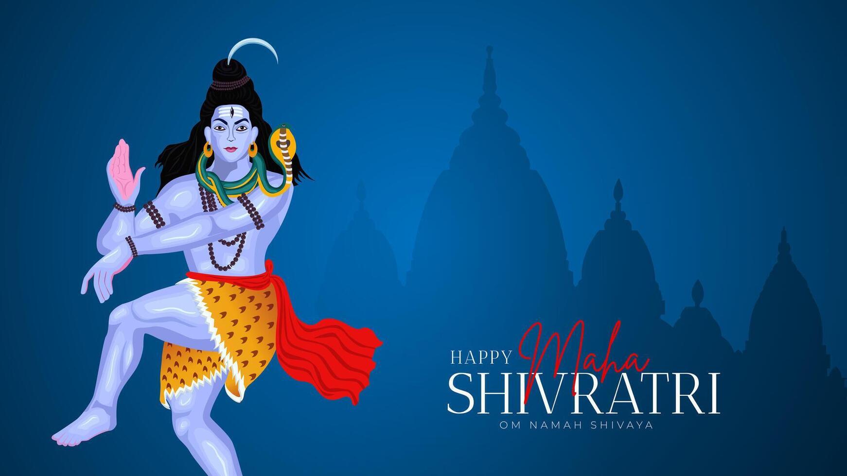 joyeux maha shivratri vecteur