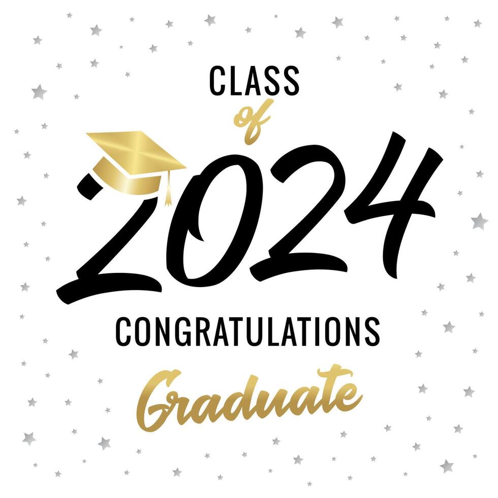 graduation classe de 2024 salutation carte conception vecteur