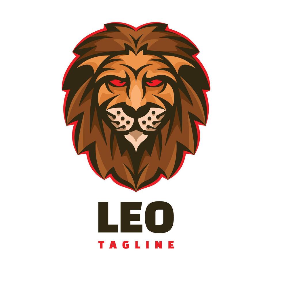 Lion tête personnage mascotte logo vecteur