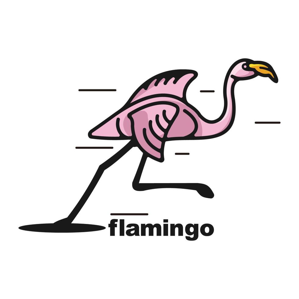 flamant oiseau logo collection vecteur