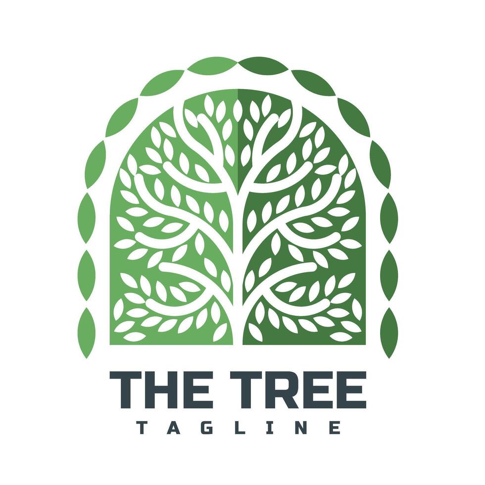 arbre mascotte logo vecteur