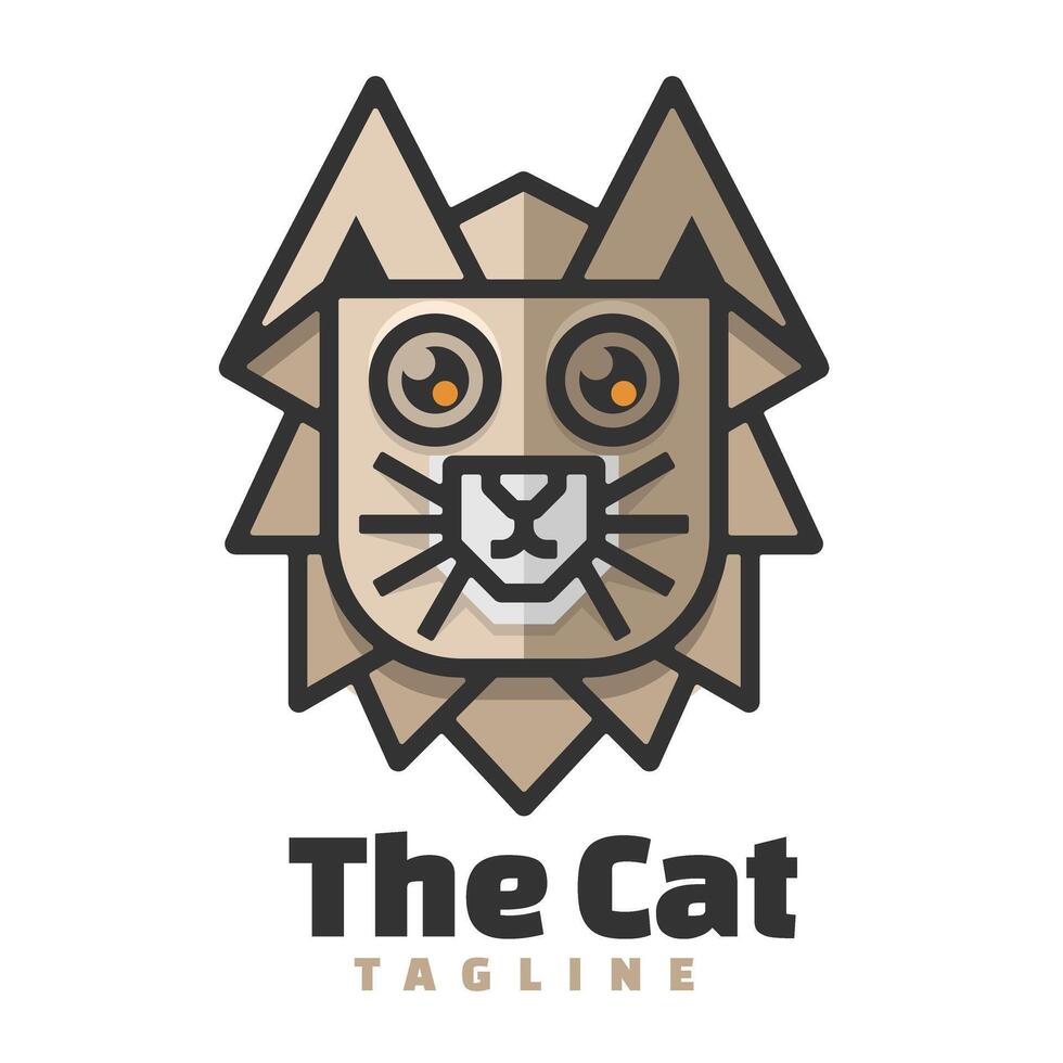 chat ligne art personnage logo mascotte vecteur