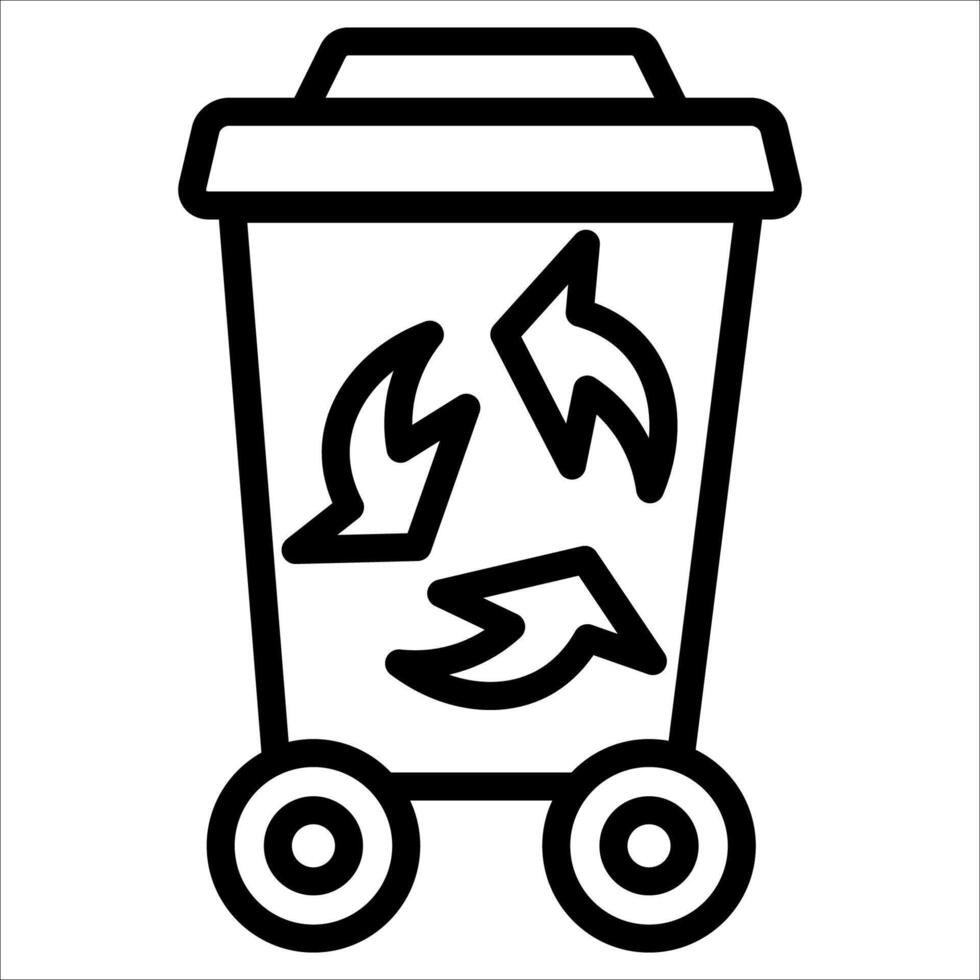poubelle peut, des ordures icône vecteur illustration symbole