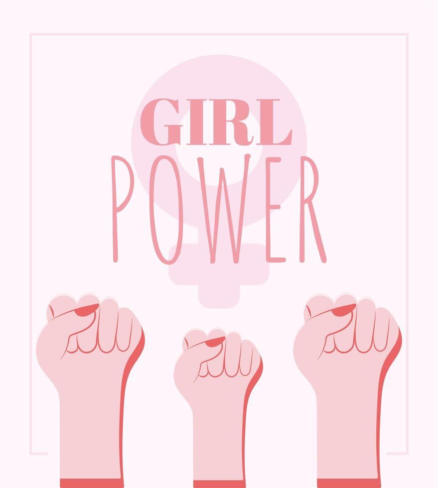affiche de pouvoir des filles vecteur