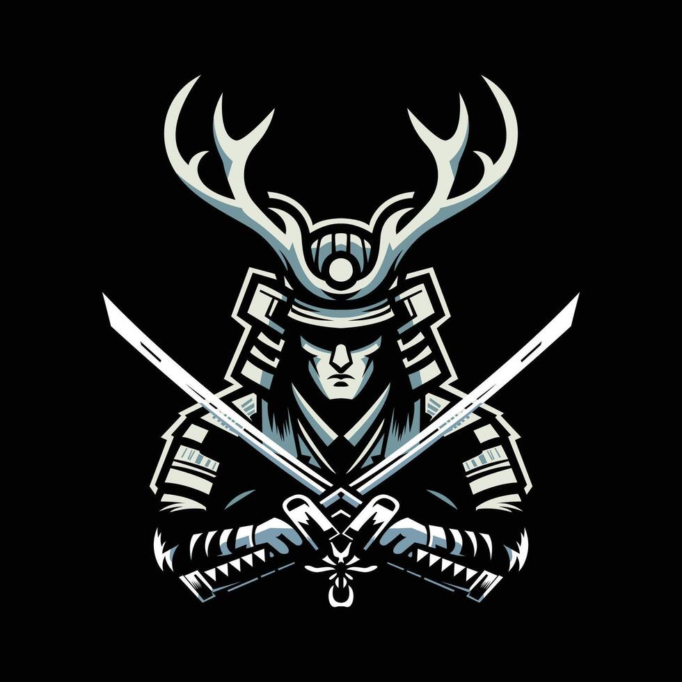 jeu samouraï ninja logo conception ninja logo vecteur
