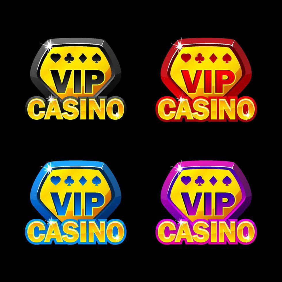 ensemble de Icônes pour VIP casino. quatre coloré Icônes vecteur