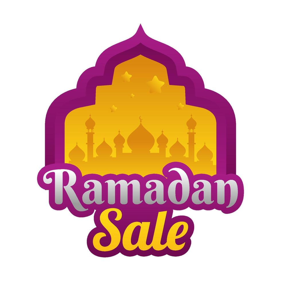 islamique Ramadan vente étiquette badge bannière modèle conception Contexte vecteur