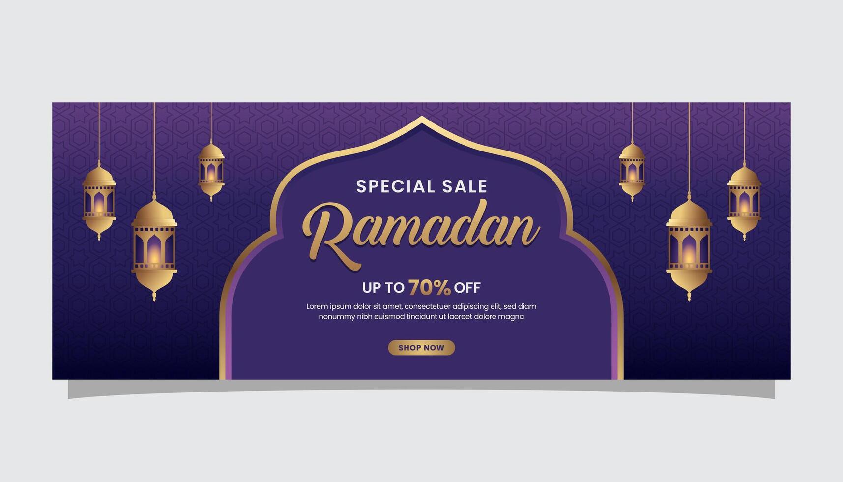 Ramadan kareem vente la toile bannière ou bon modèle Contexte vecteur