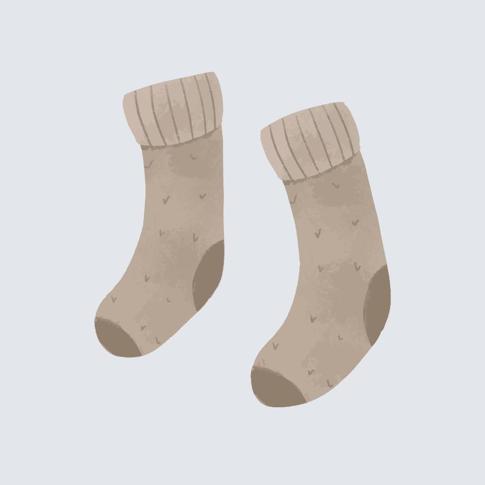 chaussettes en coton marron confortables graphiques vectoriels pro vecteur