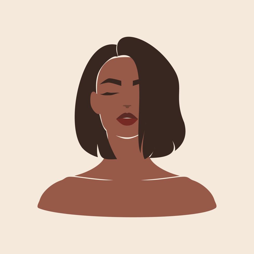 portrait d'une femme afro-américaine vecteur