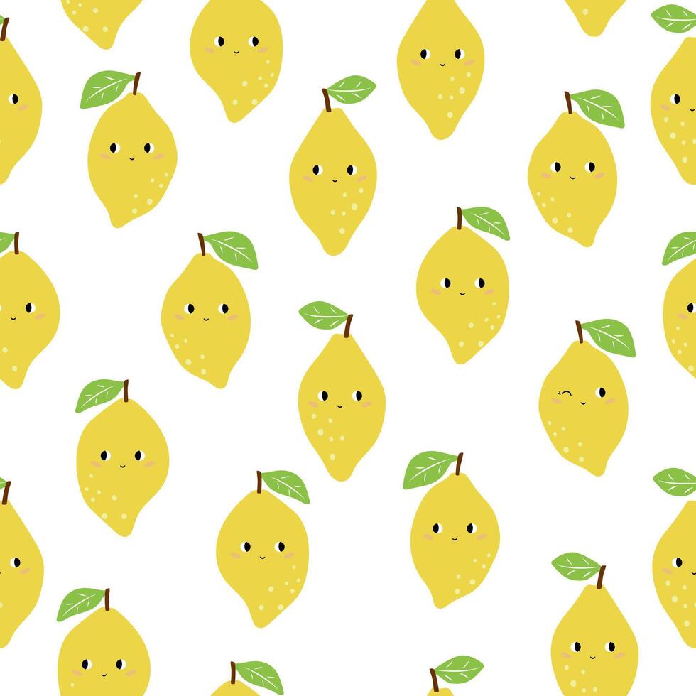 main dessiner été citron. vecteur citron - personnage. mignonne impression pour en tissu ou fond d'écran.