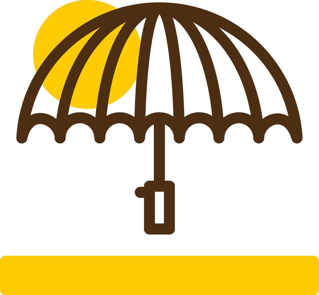 parapluie Jaune mensonge cercle icône vecteur