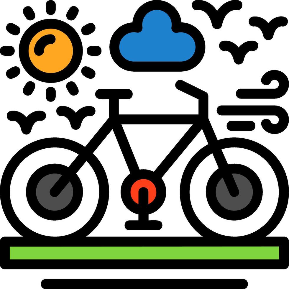 vélo ligne rempli icône vecteur