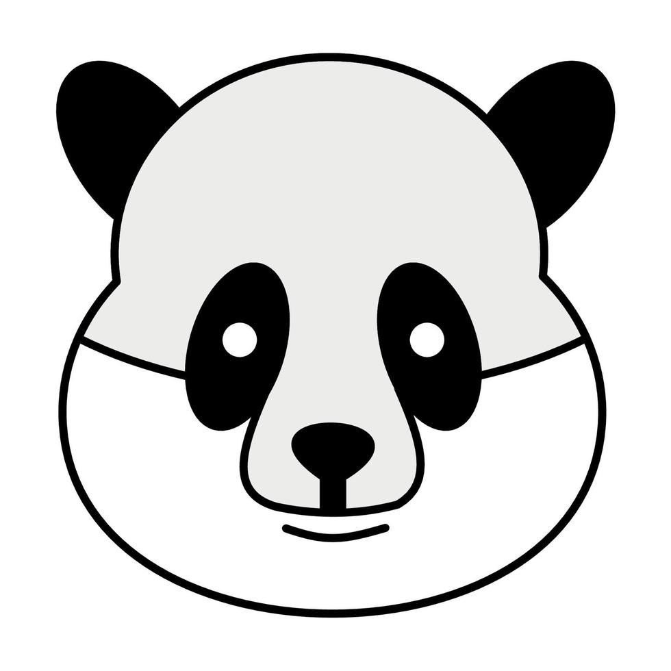 visage de panda de dessin animé mignon .vector illustration vecteur