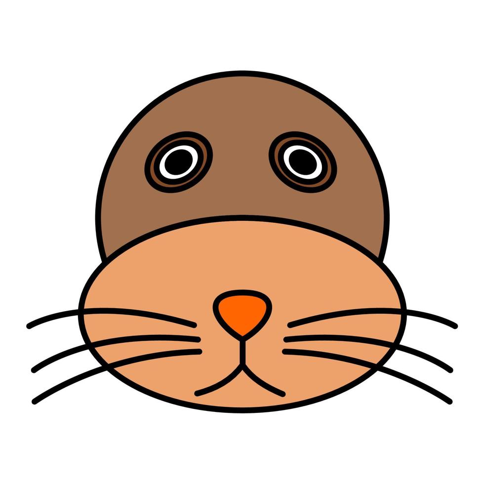 dessin animé mignon lion de mer face.vector illustration vecteur