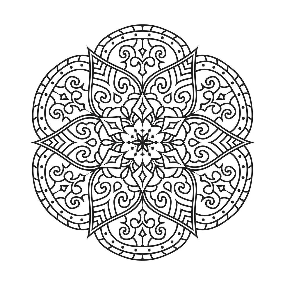 vecteur contour mandala décoratif et ornemental conception pour coloration page