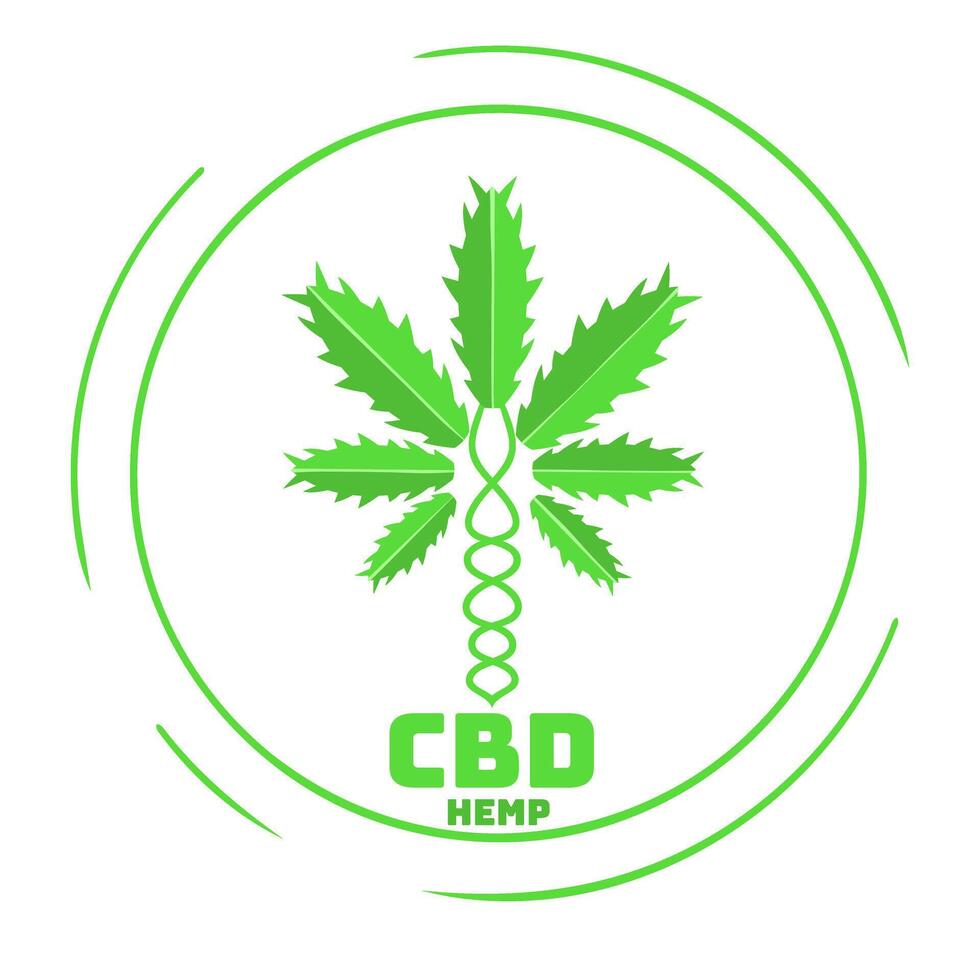 cbd feuille circulaire vecteur logo