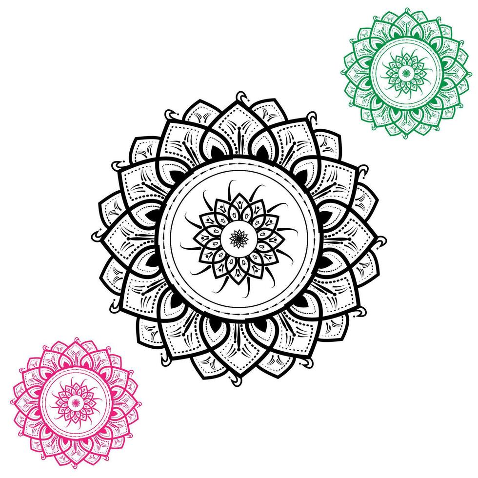 luxe ornemental mandala conception Contexte dans rose et vert Couleur conception. vecteur pro