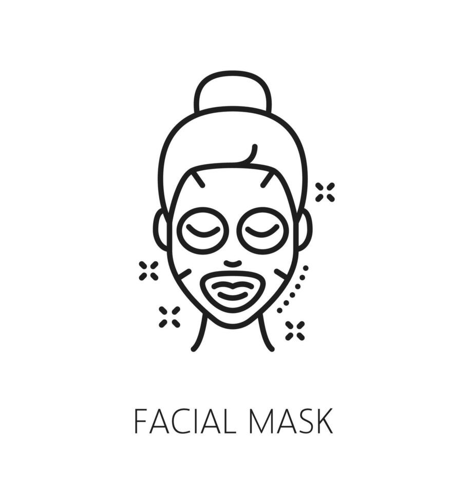 visage peau masque, cosmétologie et mésothérapie icône vecteur