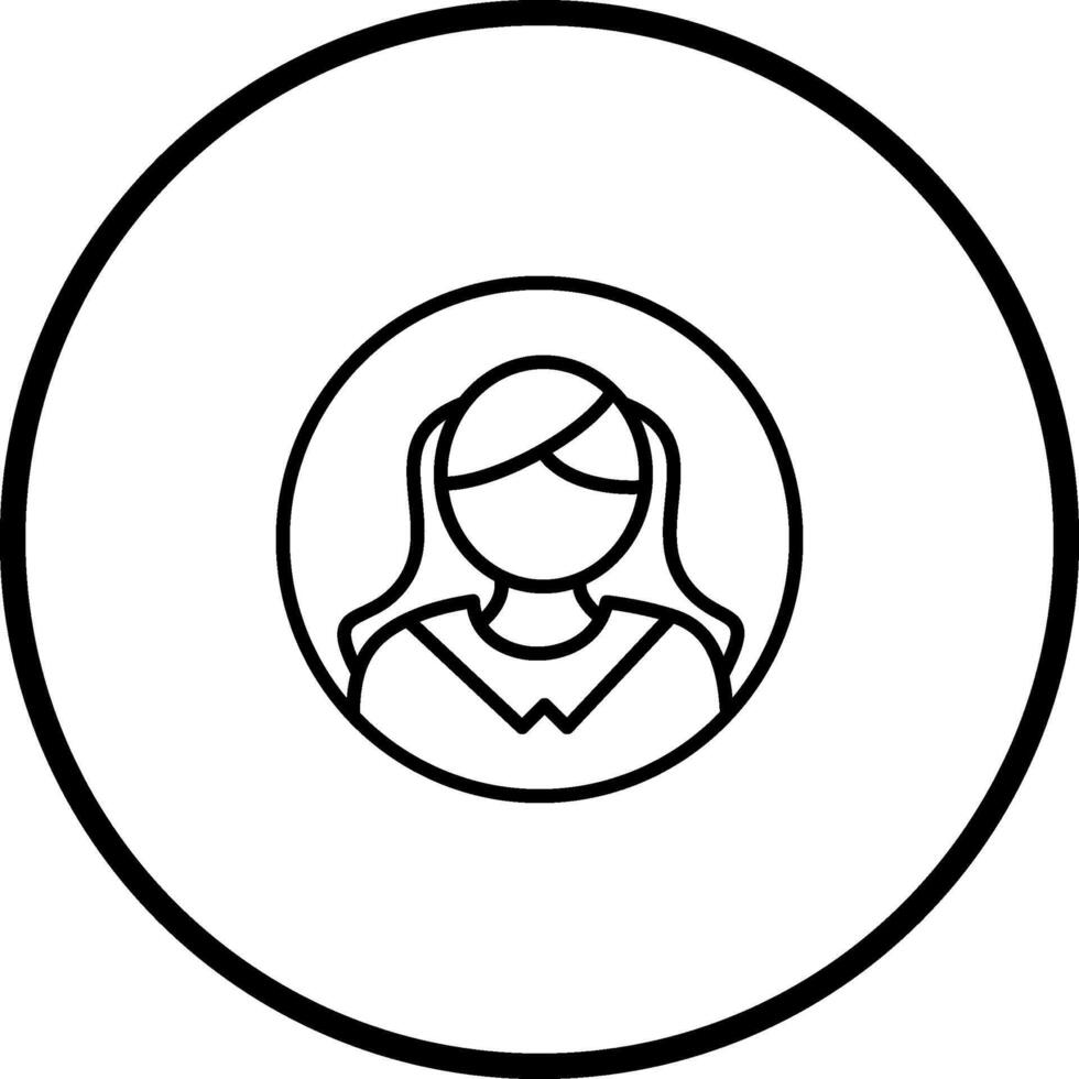 icône de vecteur de profil féminin