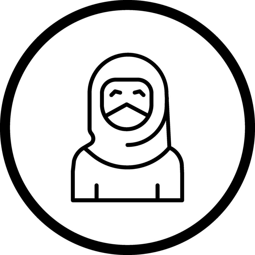 femme avec l'icône de vecteur de niqab