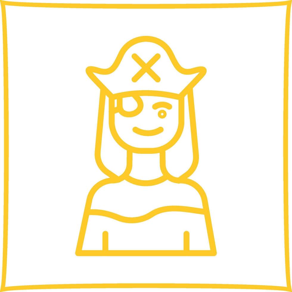 icône de vecteur de pirate féminin
