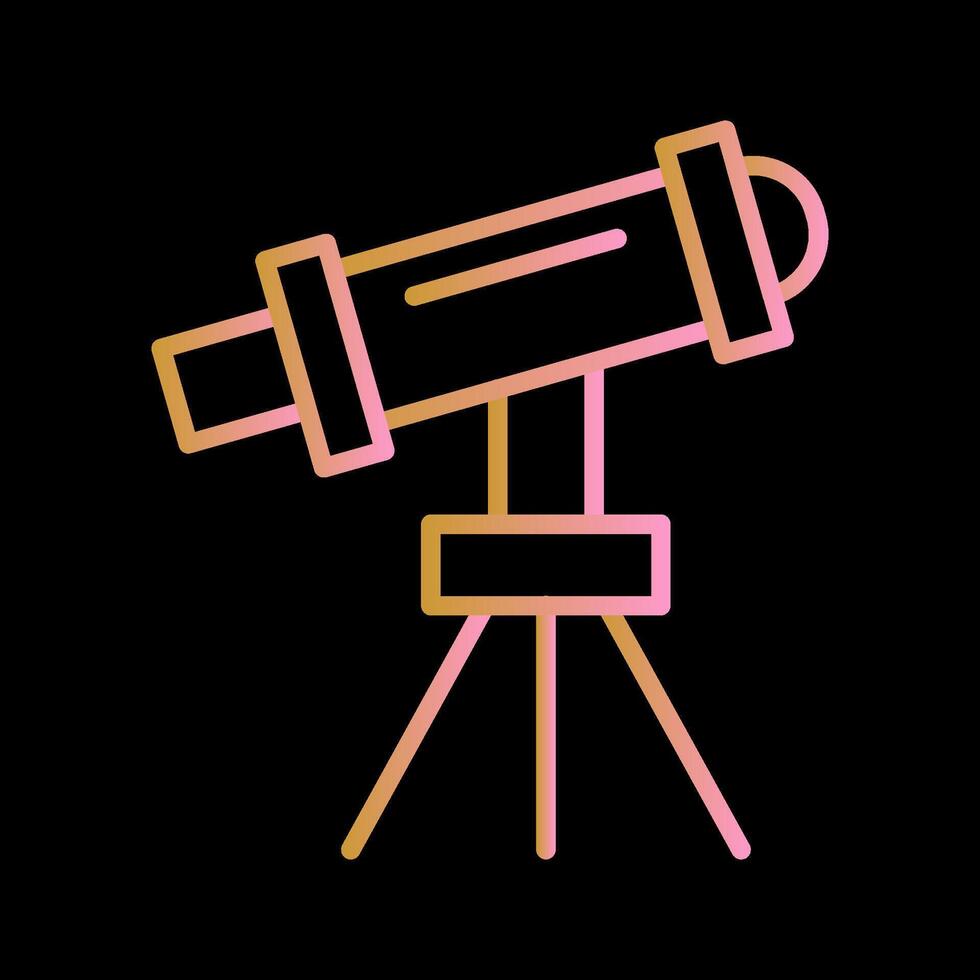 télescope sur l'icône de vecteur de support
