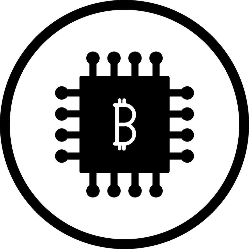 icône de vecteur de puce bitcoin