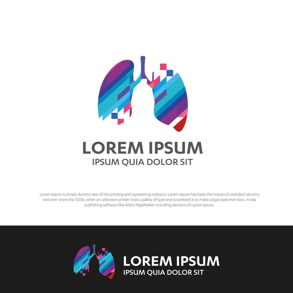 poumons centre de diagnostic médical logo vectoriel pneumologie pulmonaire pulmo icône modèle