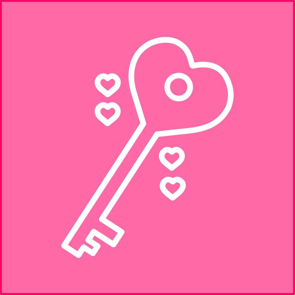 icône de vecteur de clé d'amour