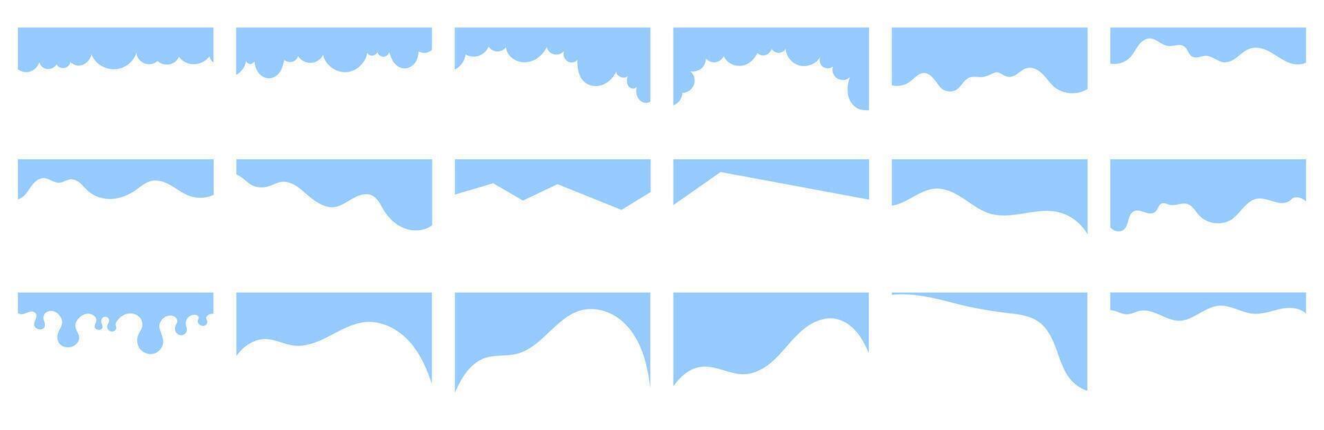 assortiment de diverse formes pour site Internet entête ou bas de page. séparateur modèle pour conception disposition sur une atterrissage page. Facile gros titre dans vecteur plat style.