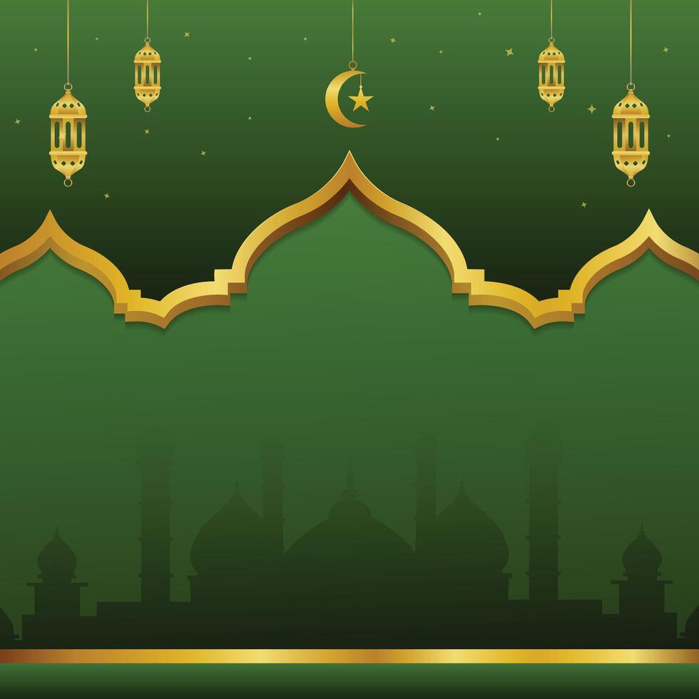 islamique journée fête vide carré Contexte. eid al-fitr salutation Contexte. Ramadan luxe affiche vecteur