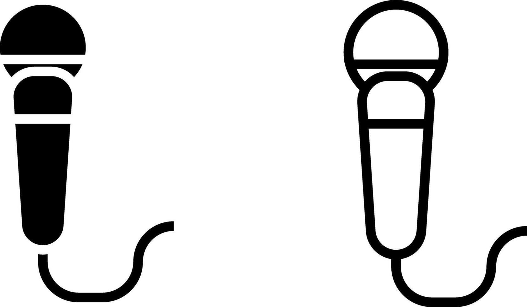 microphone icône, signe, ou symbole dans glyphe et ligne style isolé sur transparent Contexte. vecteur illustration