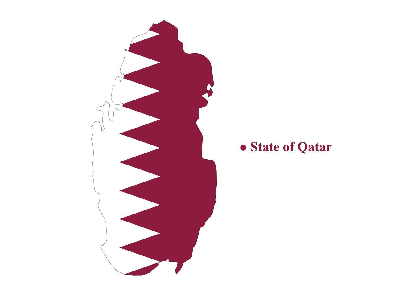 Qatar carte avec le drapeau à l'intérieur. vecteur illustration