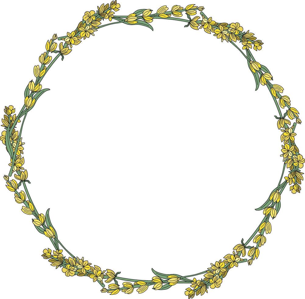 magnifique Jaune fleur bouquets arrangé dans une cercle vecteur