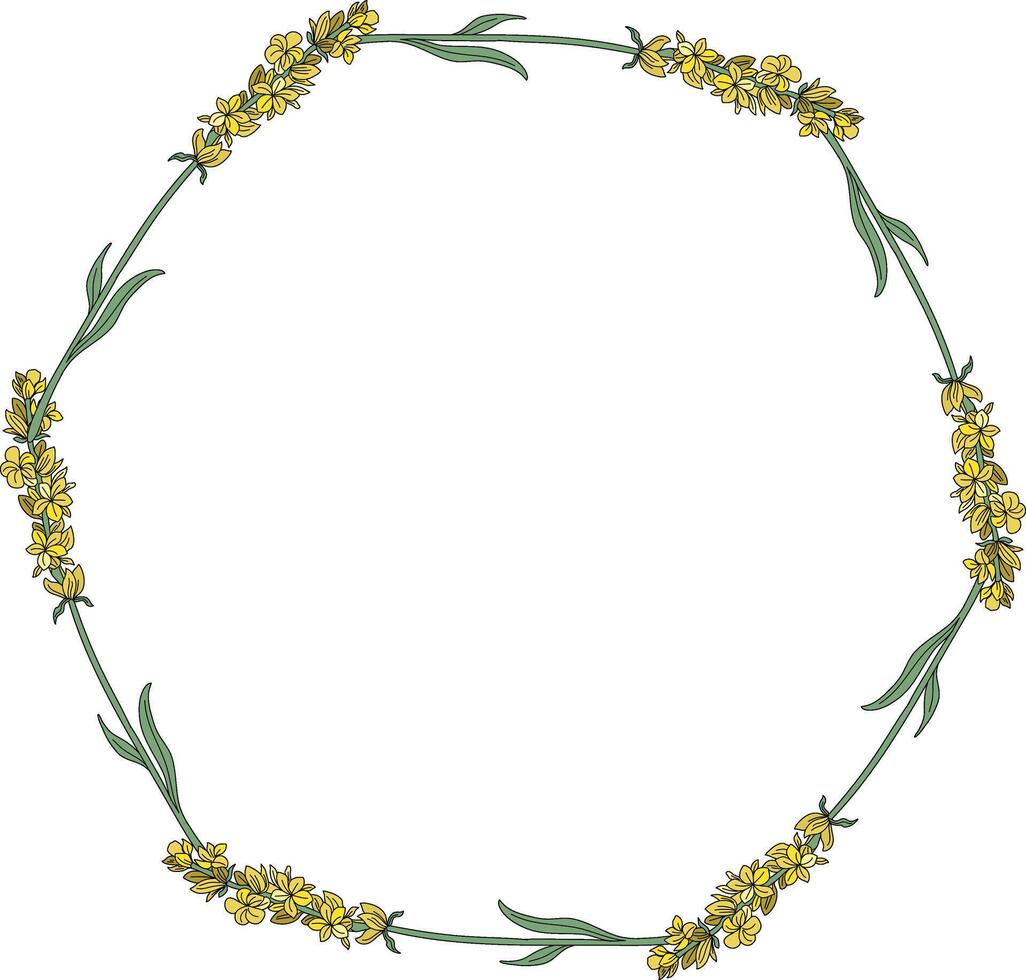 magnifique Jaune fleur bouquets arrangé dans une cercle vecteur