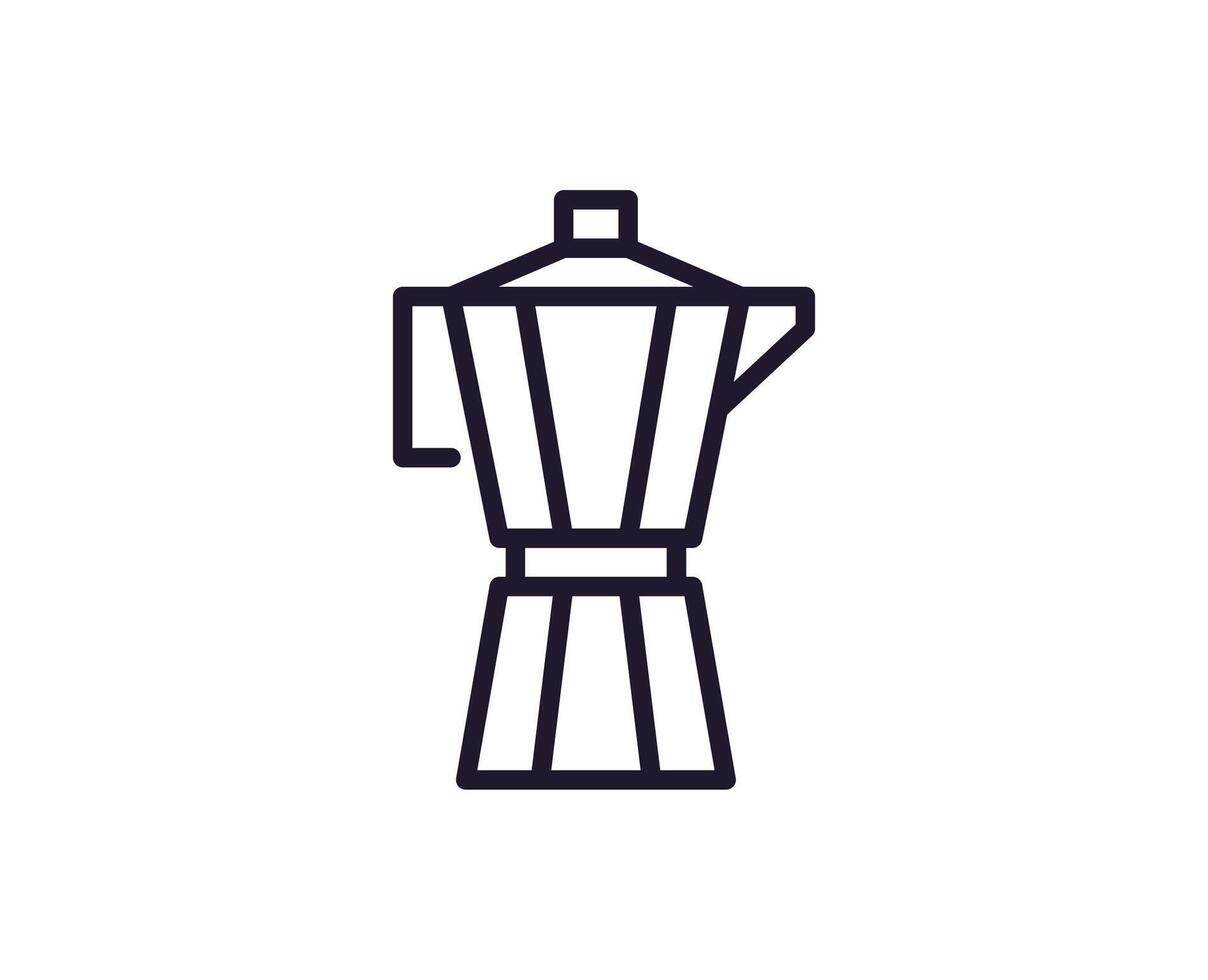 café pot vecteur ligne icône. prime qualité logo pour la toile des sites, conception, en ligne magasins, entreprises, livres, annonces. noir contour pictogramme isolé sur blanc Contexte